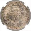 Silver Half Rupee Coin of King George V of Calcutta Mint of 1916.