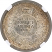 Silver Half Rupee Coin of King George V of Bombay Mint of 1917.