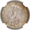 Silver Half Rupee Coin of King George V of Calcutta Mint of 1923.