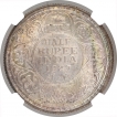 Silver Half Rupee Coin of King George V of Calcutta Mint of 1927.