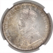 Silver Half Rupee Coin of King George V of Calcutta Mint of 1927.