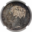 Silver One Rupee Coin of Victoria Queen of Calcutta Mint of 1840.