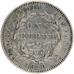 Silver One Rupee Coin of Victoria Queen of Madras Mint of 1840.