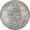 Silver One Rupee Coin of Victoria Queen of Calcutta Mint of 1862.