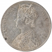 Silver One Rupee Coin of Victoria Queen of Bombay Mint of 1862.