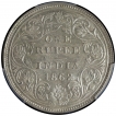 Silver One Rupee Coin of Victoria Queen of Bombay Mint of 1862.