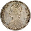 Silver One Rupee Coin of Victoria Queen of Bombay Mint of 1862.