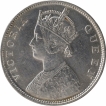 Silver One Rupee Coin of Victoria Queen of Bombay Mint of 1862.