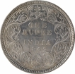 Silver One Rupee Coin of Victoria Queen of Bombay Mint of 1862.