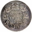 Silver One Rupee Coin of Victoria Queen of Bombay Mint of 1862.