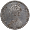 Silver One Rupee Coin of Victoria Queen of Bombay Mint of 1862.