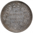 Silver One Rupee Coin of Victoria Queen of Bombay Mint of 1862.