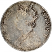 Silver One Rupee Coin of Victoria Queen of Madras Mint of 1862.