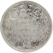 Silver One Rupee Coin of Victoria Queen of Bombay Mint of 1862.