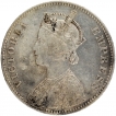 Silver One Rupee Coin of Victoria Empress of Bombay Mint of 1881.