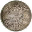 Silver One Rupee Coin of Victoria Empress of Calcutta Mint of 1882.