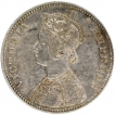 Silver One Rupee Coin of Victoria Empress of Calcutta Mint of 1882.