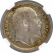 Silver One Rupee Coin of King Edward VII of Bombay Mint of 1910.