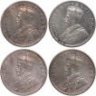 Silver One Rupee Coin of King George V of Calcutta and Bombay Mint of 1917, 1918, 1919 and 1920.