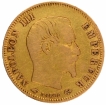 Gold Five Francs Coin of Nepolean III of France.