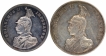 Silver Rupie and Two Rupies Coins of Kaiser Wilhelm II of German East Africa.