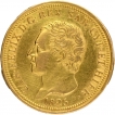 Gold Eighty Lire Coin of Charles Felix of Kingdom of Sardinia of Italy.