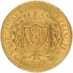 Gold Eighty Lire Coin of Charles Felix of Kingdom of Sardinia of Italy.