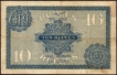 Ten Rupees Bank Note of King George V Signed by H. Denning of 1925.