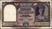 Ten Rupees Bank Note of King George VI Signed by C. D. Deshmukh of 1944.