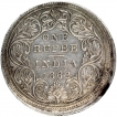 Extremely Rare Error Silver One Rupee Coin of Victoria Queen of Bombay Mint of 1862.