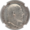 Error Silver One Rupee Coin of King Edward VII of British India.