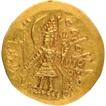 Gold One Quarter Dinar Coin of Vasudeva I of Kushan Dynasty of Oesho type.