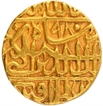 Gold Mohur Coin of Akbar of Agra Dar ul Khilafa Mint.