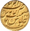 Gold Mohur Coin of Aurangzeb Alamgir of Akbarabad Mint .