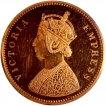 Copper Half Anna Proof Coin of Victoria Empress of Bombay Mint of 1891.