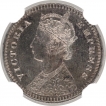 Silver Two Annas Coin of Victoria Empress of Calcutta Mint of 1888.