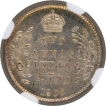 Silver Two Annas Coin of King Edward VII of Calcutta Mint of 1903.