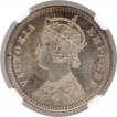 Silver Quarter Rupee Coin of Victoria Empress of Calcutta Mint of 1894.