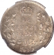 Silver Quarter Rupee Coin of King Edward VII of Calcutta Mint of 1908.