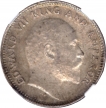 Silver Quarter Rupee Coin of King Edward VII of Calcutta Mint of 1908.