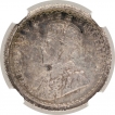 Silver Quarter Rupee Coin of King George V of Calcutta Mint of 1911.