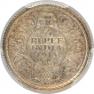 Silver Quarter Rupee Coin of King George V of Bombay Mint of 1913.