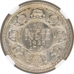 Silver Quarter Rupee Coin of King George V of Bombay Mint of 1925.