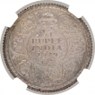 Silver Quarter Rupee Coin of King George V of Calcutta Mint of 1929.