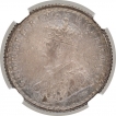 Silver Quarter Rupee Coin of King George V of Calcutta Mint of 1929.