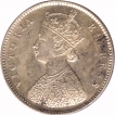 Silver Half Rupee Coin of Victoria Empress of Calcutta Mint of 1892.