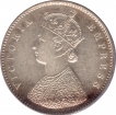 Silver Half Rupee Coin of Victoria Empress of Calcutta Mint of 1893.