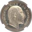 Silver Half Rupee Coin of King Edward VII of Calcutta Mint of 1906.