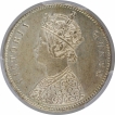 Silver One Rupee Coin of Victoria Queen of Bombay Mint of 1862.