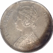 Silver One Rupee Coin of Victoria Queen of Bombay Mint of 1862.